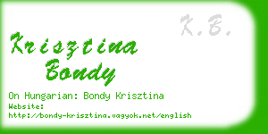 krisztina bondy business card